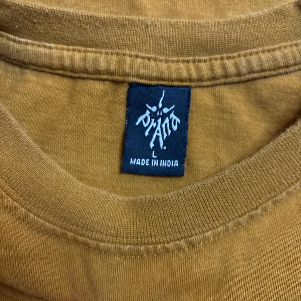 PrAna Men's Yellow and Orange T-shirt